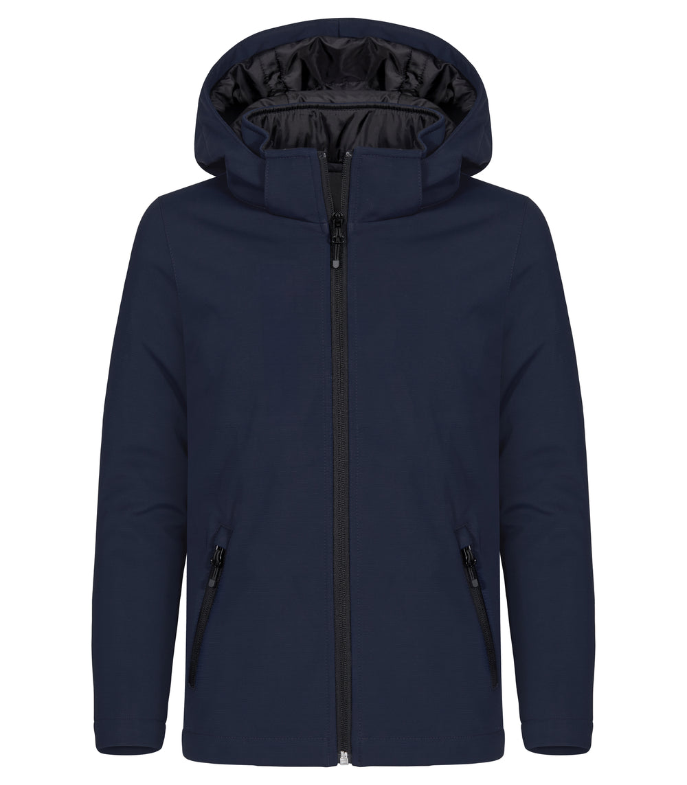 Softshelljakke Clique Padded Hoody Softshell Junior – uten trykk – Marineblå