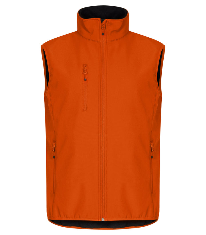 Vest Clique Classic Softshell Vest Herre – uten trykk – Blodoransje
