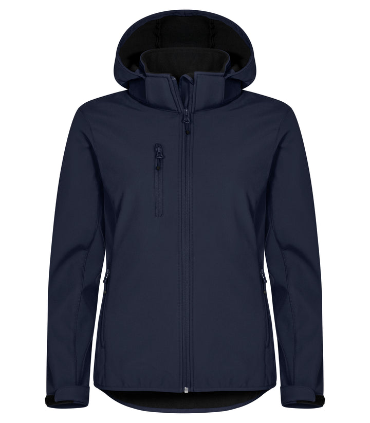 Softshelljakke Clique Classic Softshell Hoody Dame – uten trykk – Marineblå