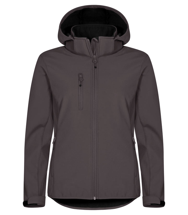 Softshelljakke Clique Classic Softshell Hoody Dame – uten trykk – Mørk grå