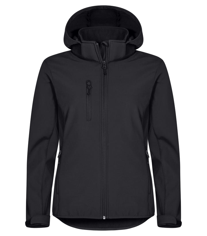 Softshelljakke Clique Classic Softshell Hoody Dame – uten trykk – Sort
