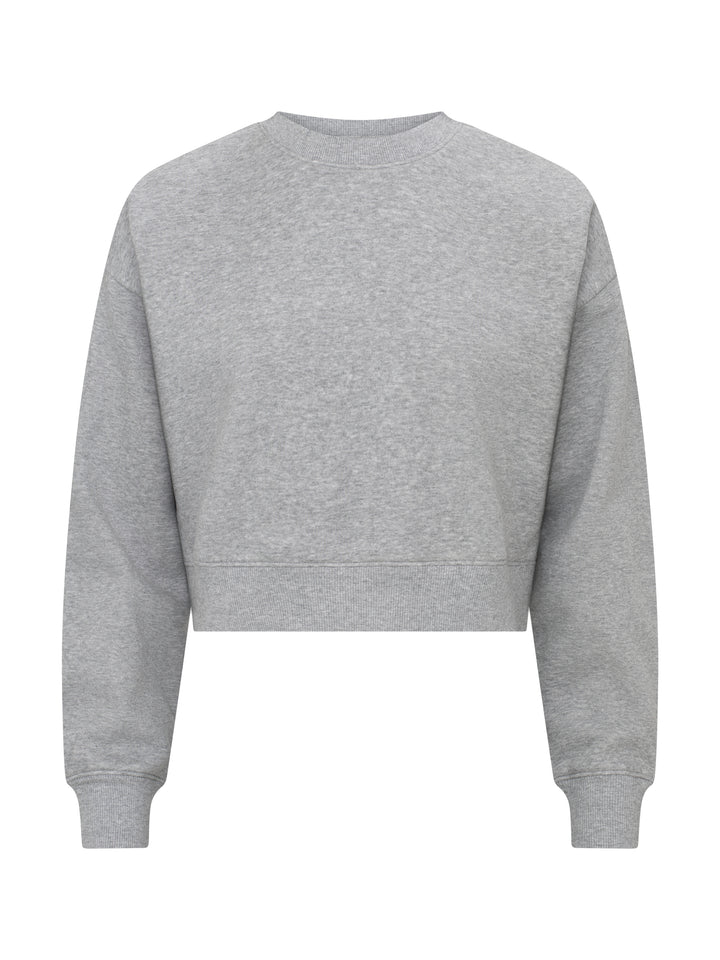 Collegegenser Clique Miami Cropped Dame – uten trykk – Gråmelert