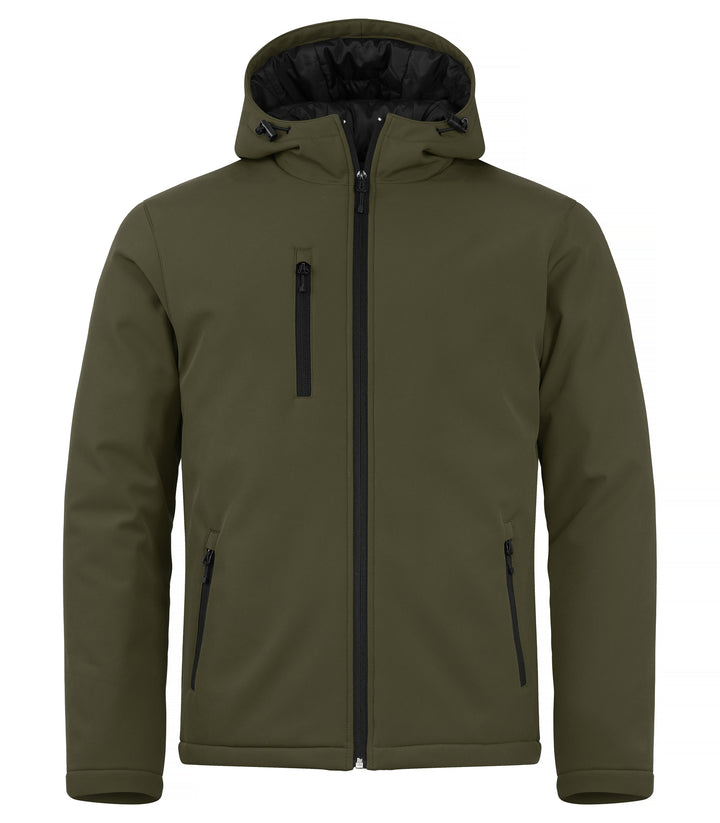 Softshelljakke Clique Padded Hoody Softshell Herre – uten trykk – Tåkegrønn