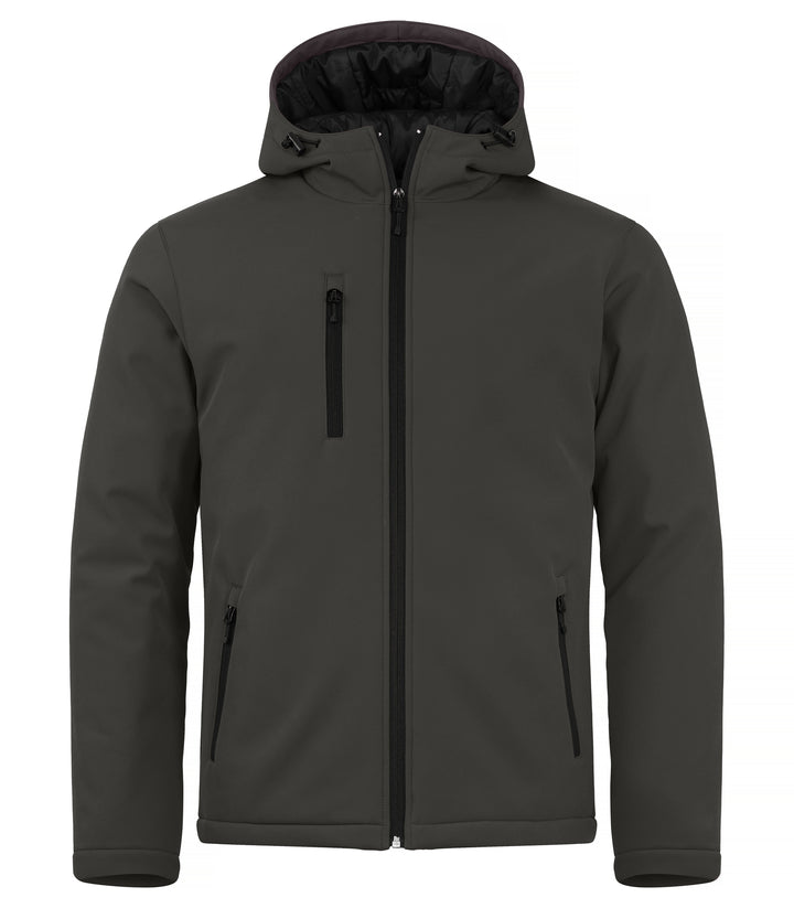 Softshelljakke Clique Padded Hoody Softshell Herre – uten trykk – Mørk grå