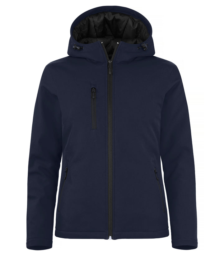 Softshelljakke Clique Padded Hoody Softshell Dame – uten trykk – Marineblå