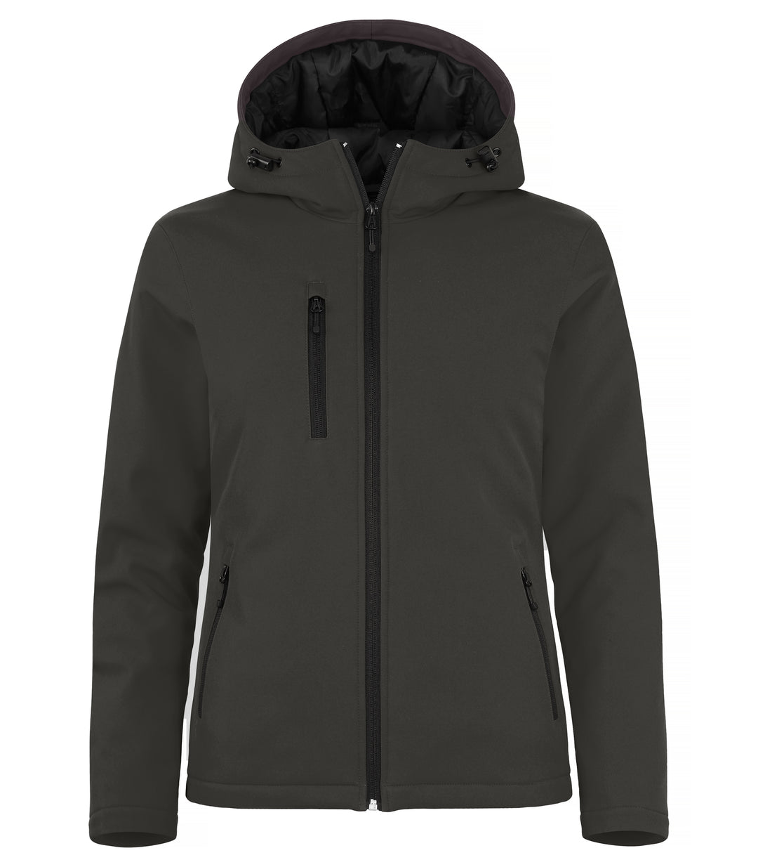Softshelljakke Clique Padded Hoody Softshell Dame – uten trykk – Mørk grå