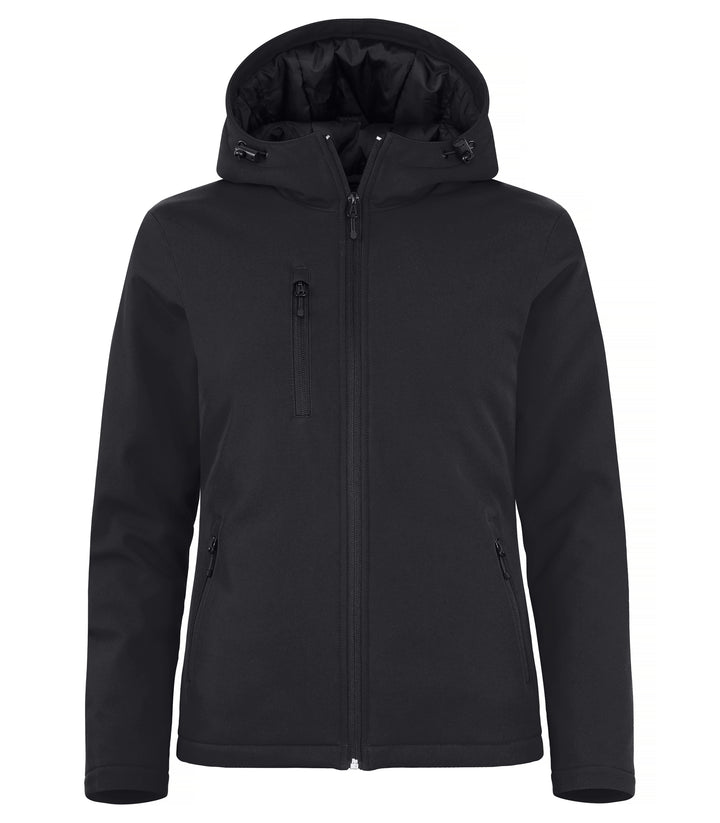 Softshelljakke Clique Padded Hoody Softshell Dame – uten trykk – Sort