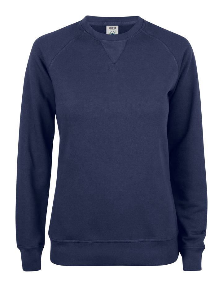 Collegegenser Clique Premium OC Roundneck Dame – uten trykk – Marineblå