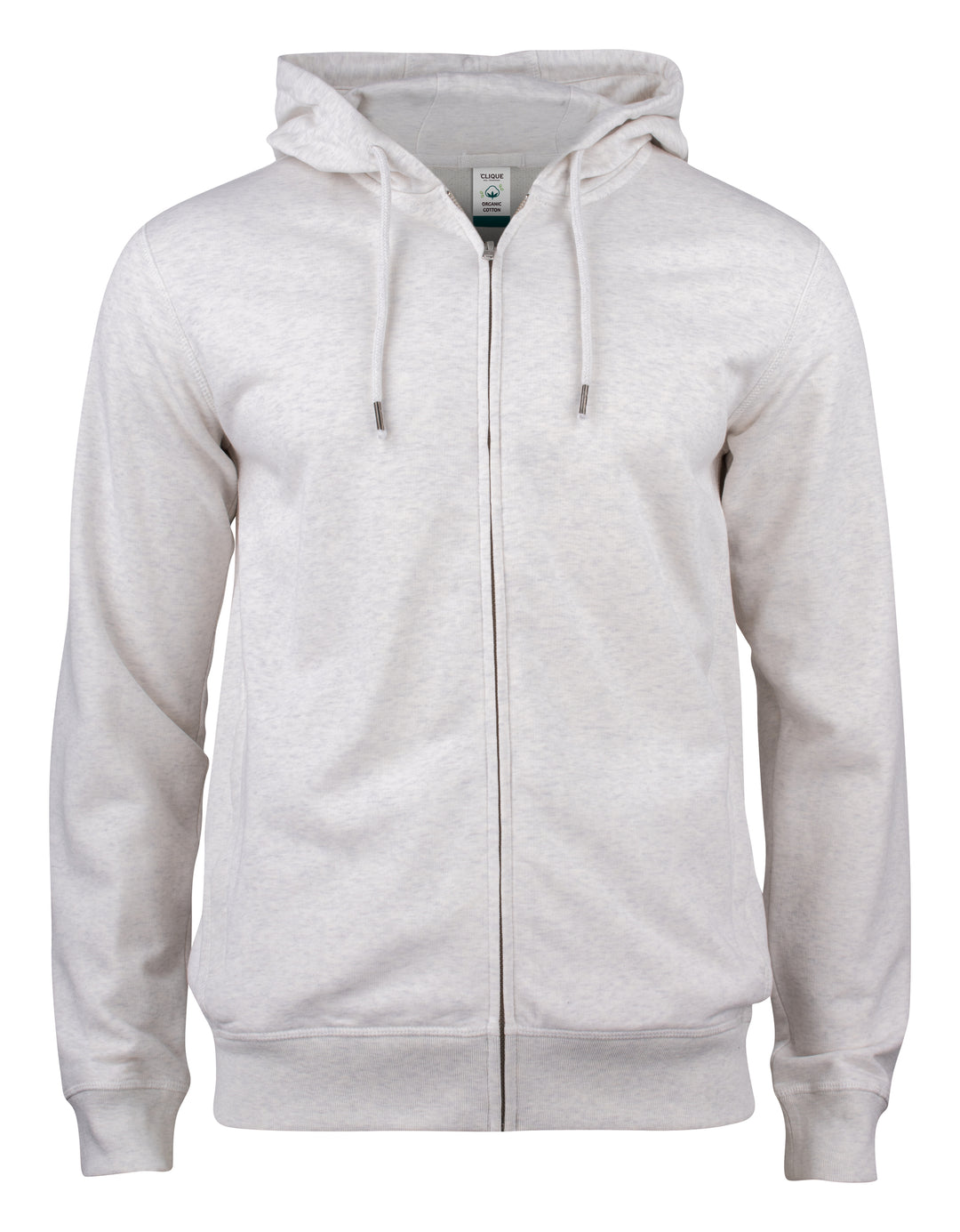 Hettejakke Clique Premium OC Hoody Full Zip Herre – uten trykk – Naturmelert