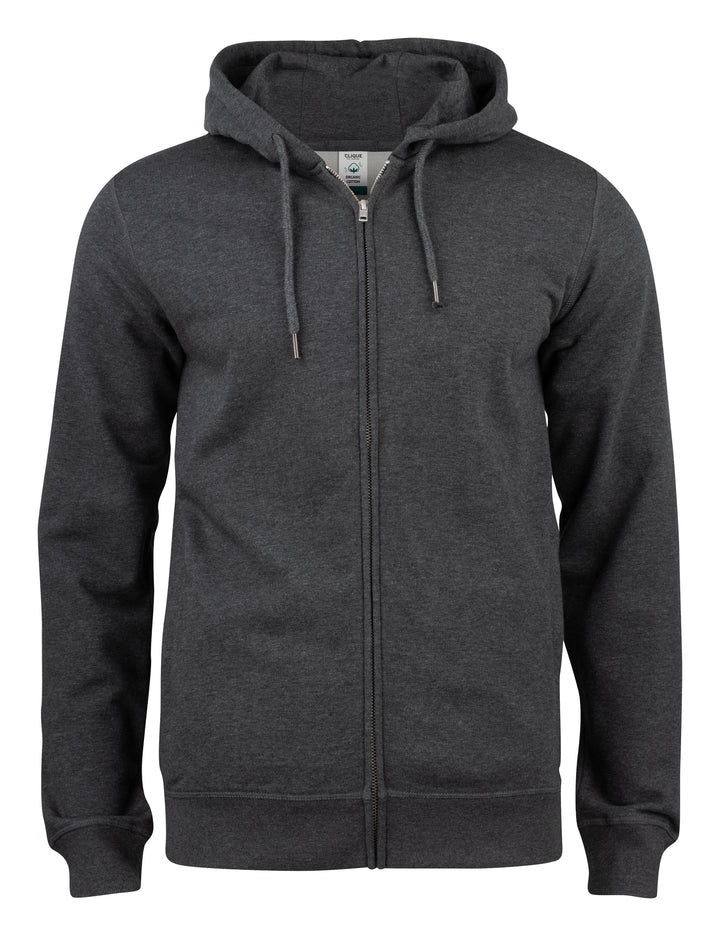 Hettejakke Clique Premium OC Hoody Full Zip Herre – uten trykk – Antrasittmelert