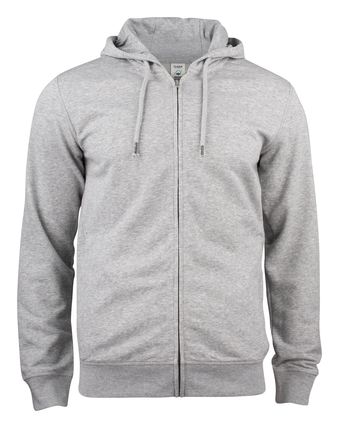 Hettejakke Clique Premium OC Hoody Full Zip Herre – uten trykk – Gråmelert