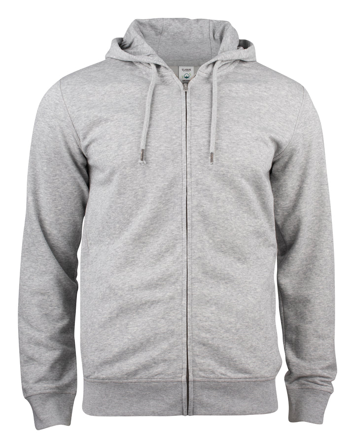 Hettejakke Clique Premium OC Hoody Full Zip Herre – uten trykk – Gråmelert