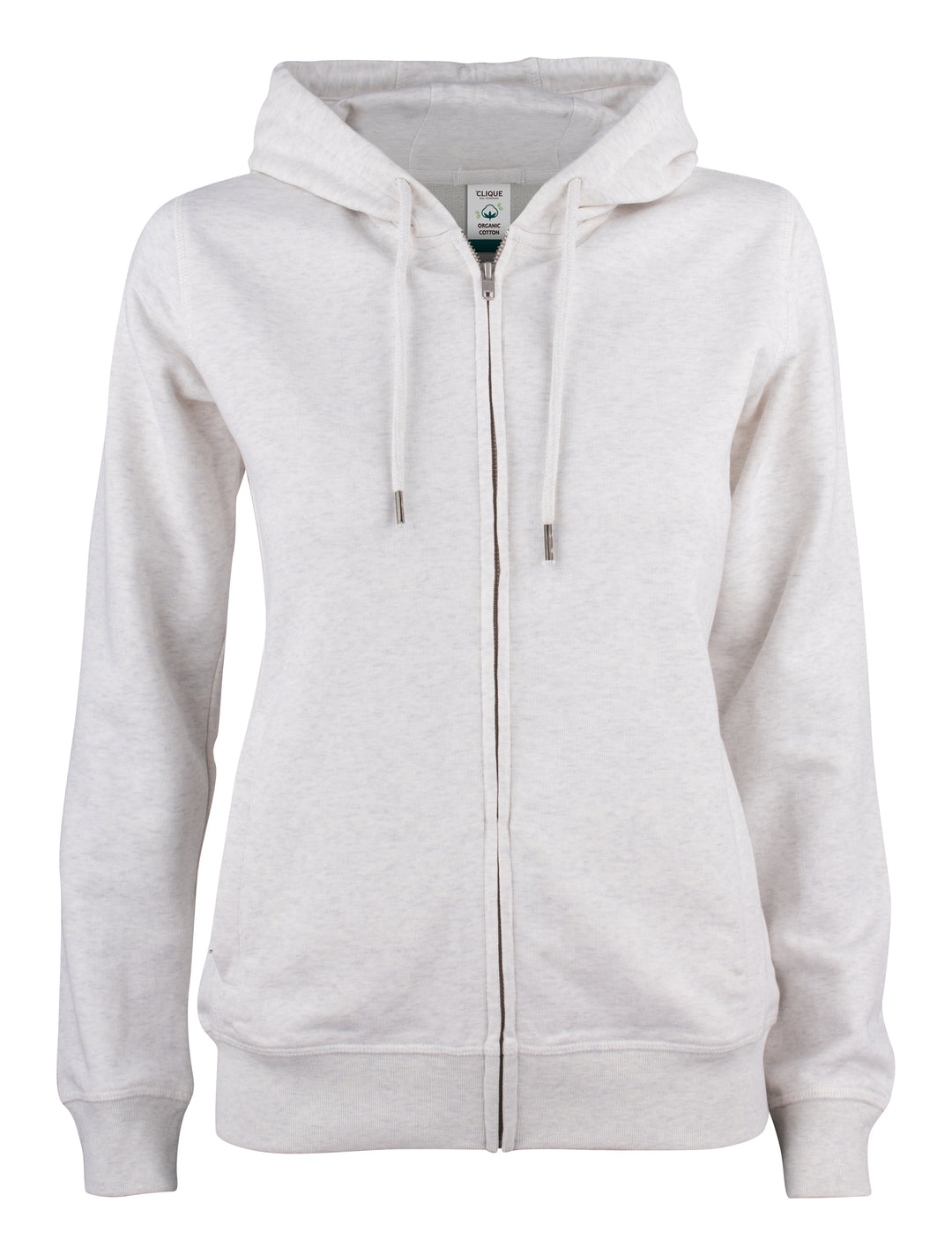 Hettejakke Clique Premium OC Hoody Full Zip Dame – uten trykk – Naturmelert