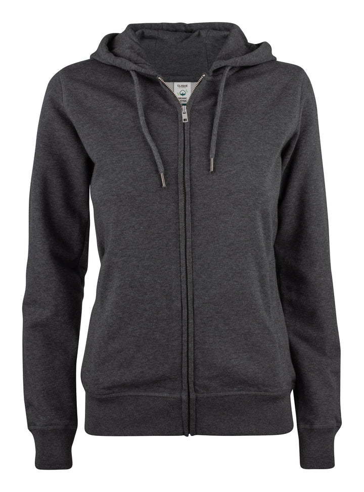 Hettejakke Clique Premium OC Hoody Full Zip Dame – uten trykk – Antrasittmelert