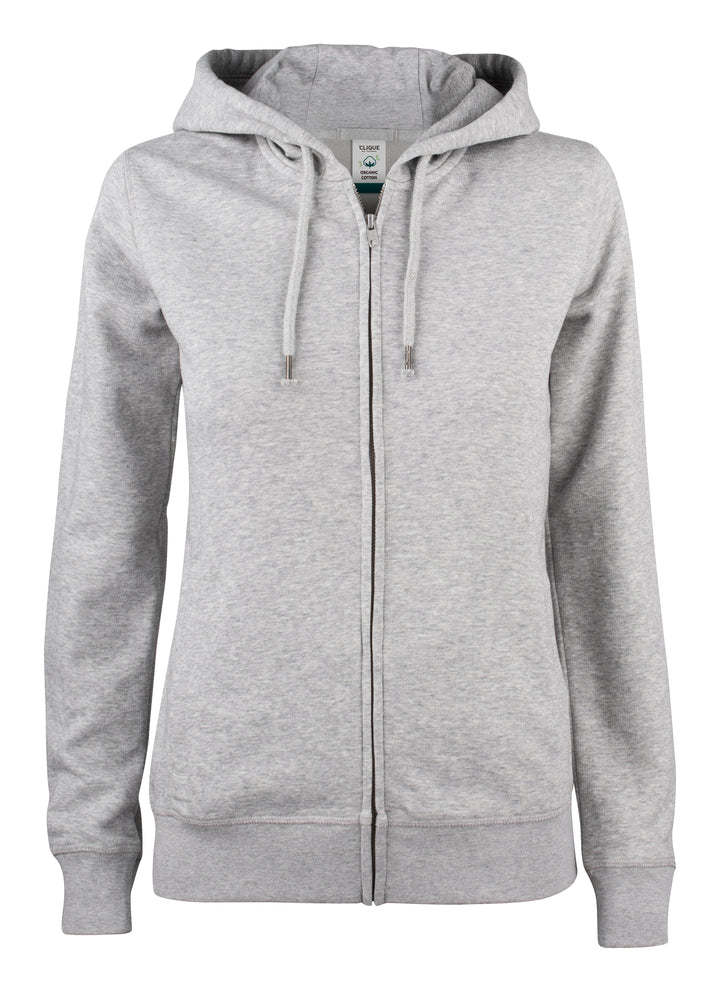 Hettejakke Clique Premium OC Hoody Full Zip Dame – uten trykk – Gråmelert