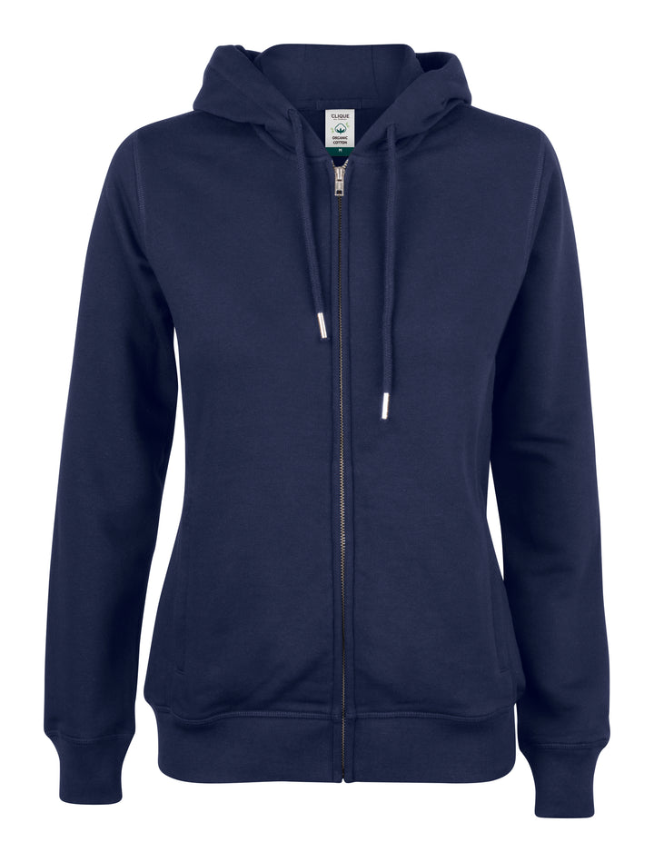 Hettejakke Clique Premium OC Hoody Full Zip Dame – uten trykk – Marineblå