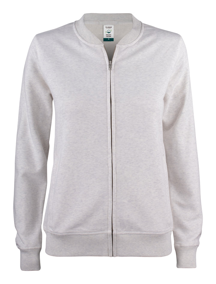 Collegejakke Clique Premium OC Cardigan Dame – uten trykk – Naturmelert
