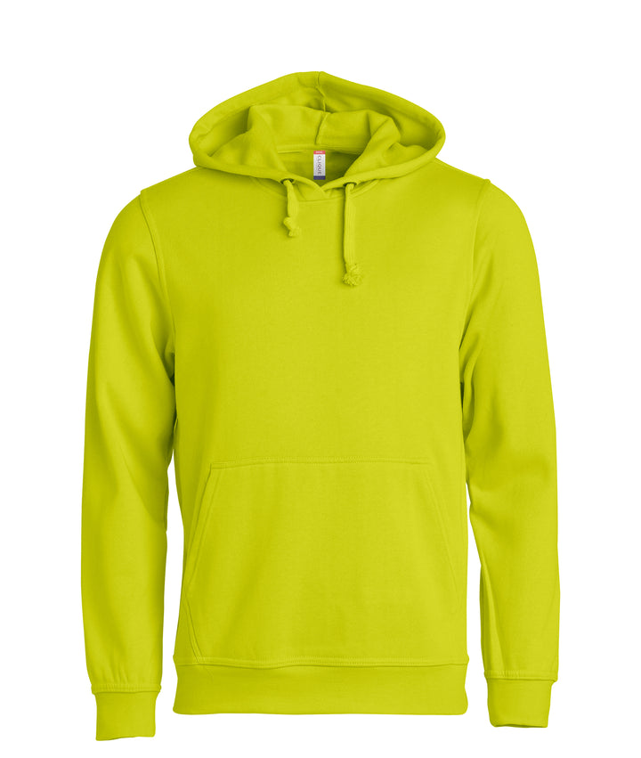 Hettegenser Clique Basic Hoody Unisex – uten trykk – Synlighetsgrønn