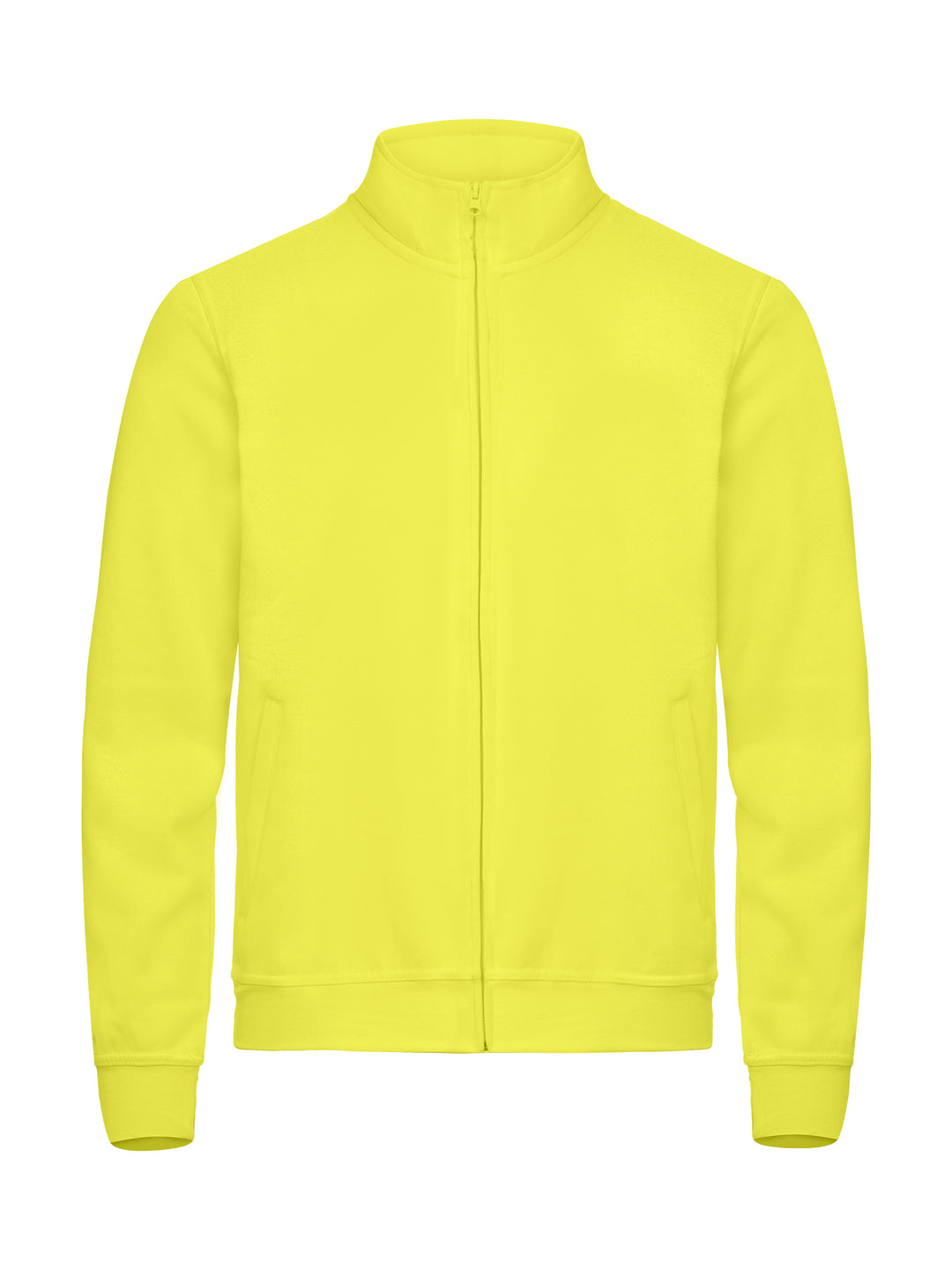 Collegejakke Clique Basic Cardigan Herre – uten trykk – Synlighetsgul