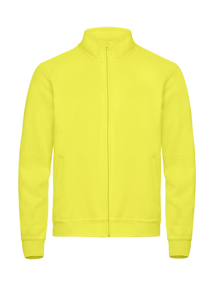 Collegejakke Clique Basic Cardigan Herre – uten trykk – Synlighetsgul