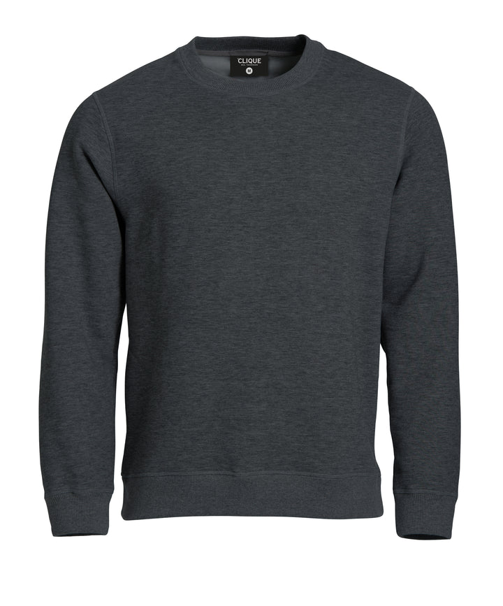 Collegegenser Clique Classic Roundneck Herre – uten trykk – Antrasittmelert