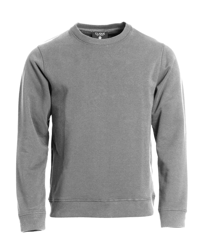 Collegegenser Clique Classic Roundneck Herre – uten trykk – Gråmelert