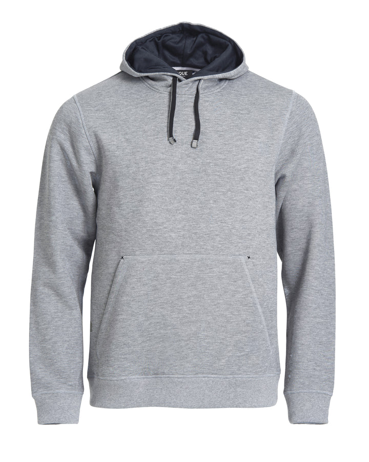 Hettegenser Clique Classic Hoody Herre – uten trykk – Gråmelert