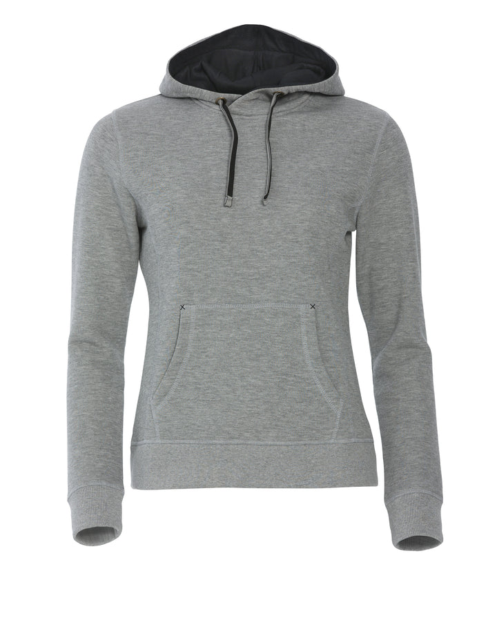 Hettegenser Clique Classic Hoody Dame – uten trykk – Gråmelert