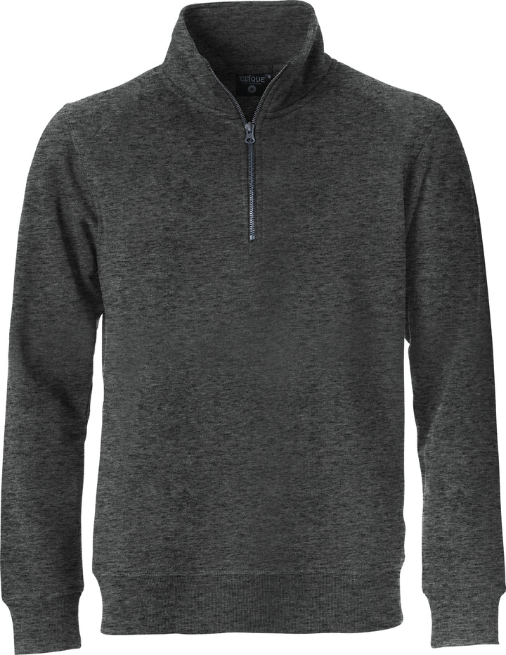 Collegegenser Clique Classic Half Zip Herre – uten trykk – Antrasittmelert