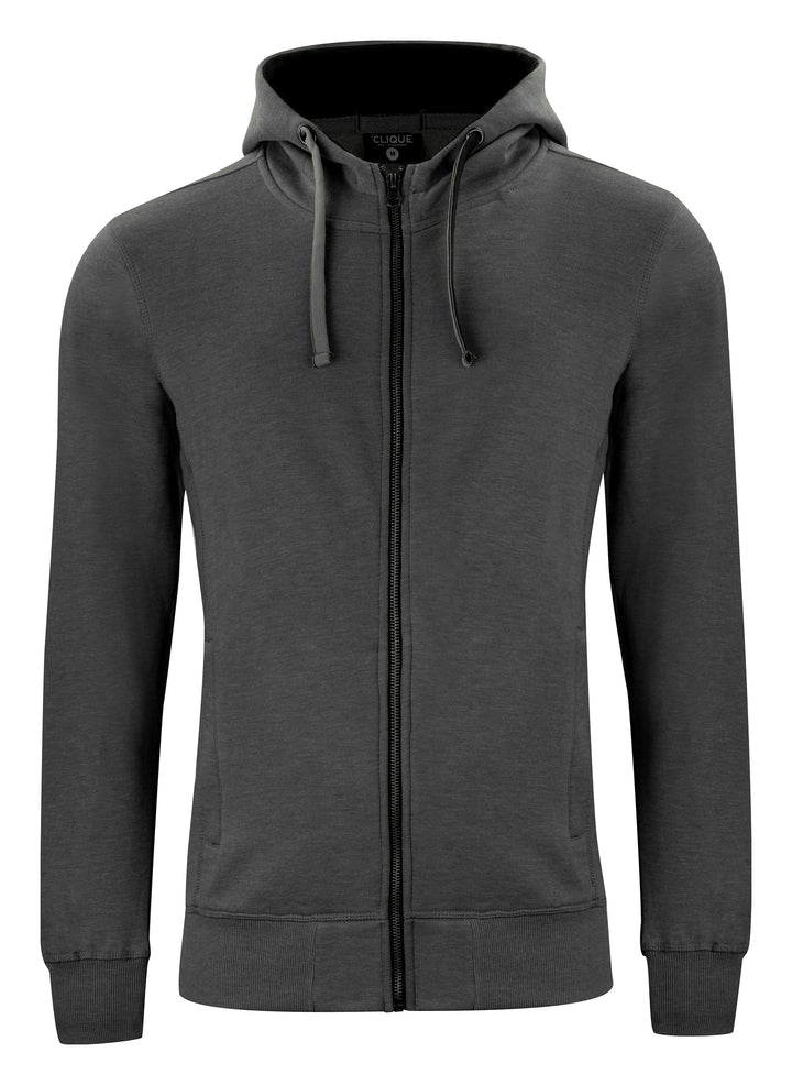 Hettejakke Clique Classic Hoody Full Zip Herre – uten trykk – Antrasittmelert