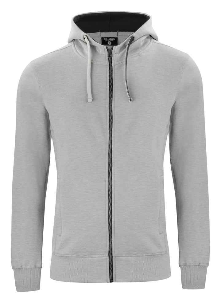 Hettejakke Clique Classic Hoody Full Zip Herre – uten trykk – Gråmelert