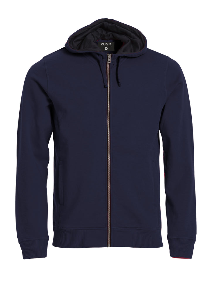 Hettejakke Clique Classic Hoody Full Zip Herre – uten trykk – Marineblå
