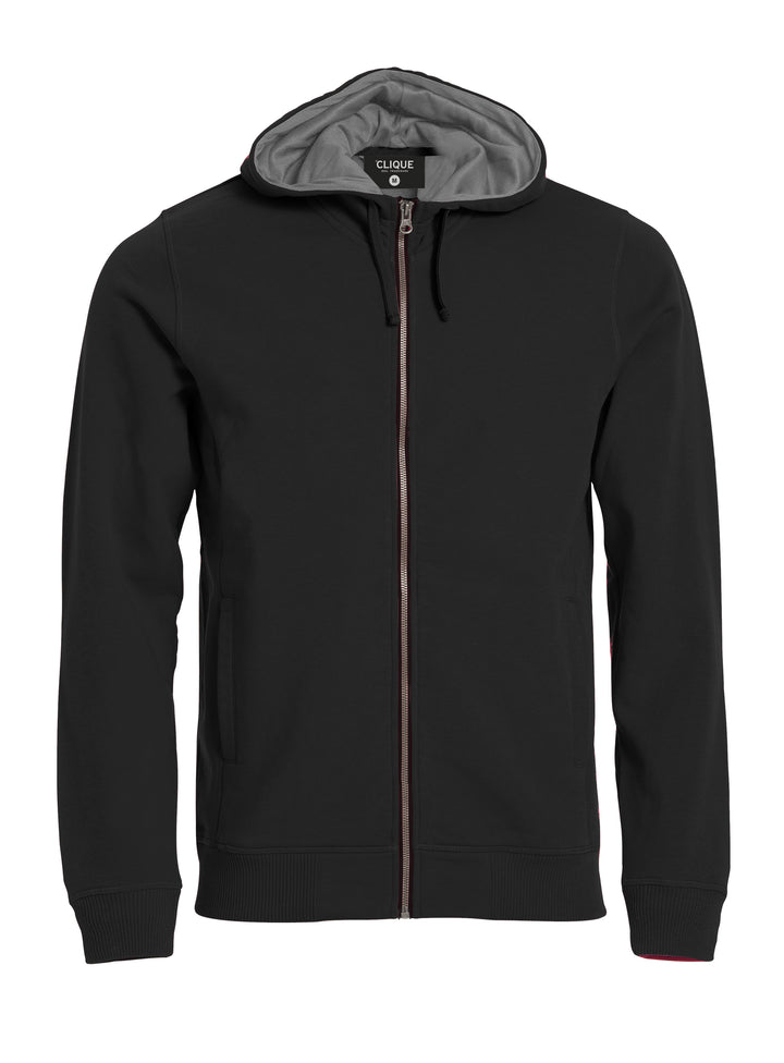 Hettejakke Clique Classic Hoody Full Zip Herre – uten trykk – Sort