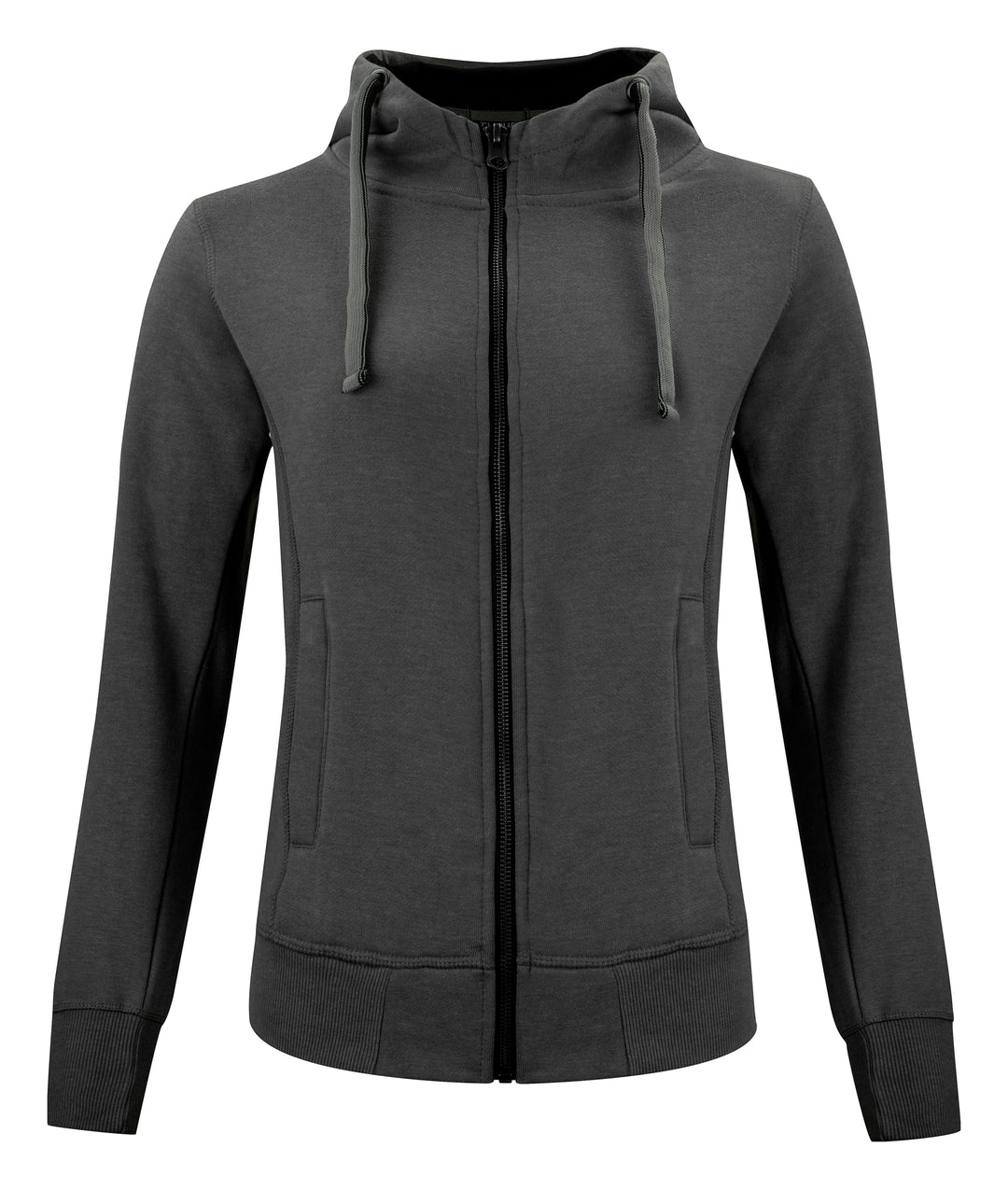 Hettejakke Clique Classic Hoody Full Zip Dame – uten trykk – Antrasittmelert
