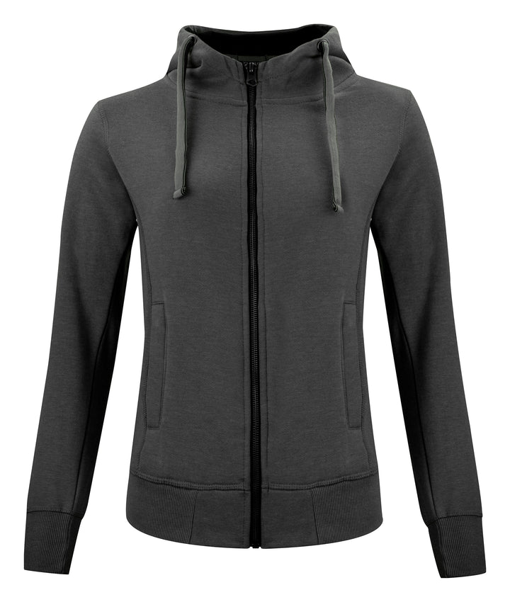 Hettejakke Clique Classic Hoody Full Zip Dame – uten trykk – Antrasittmelert