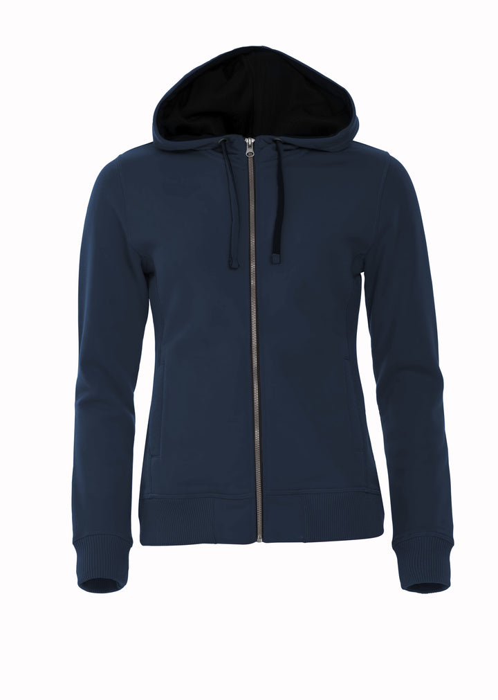 Hettejakke Clique Classic Hoody Full Zip Dame – uten trykk – Marineblå