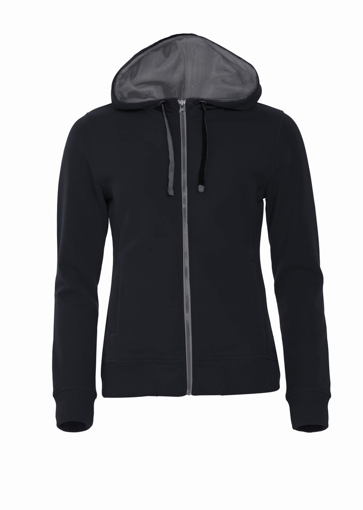 Hettejakke Clique Classic Hoody Full Zip Dame – uten trykk – Sort