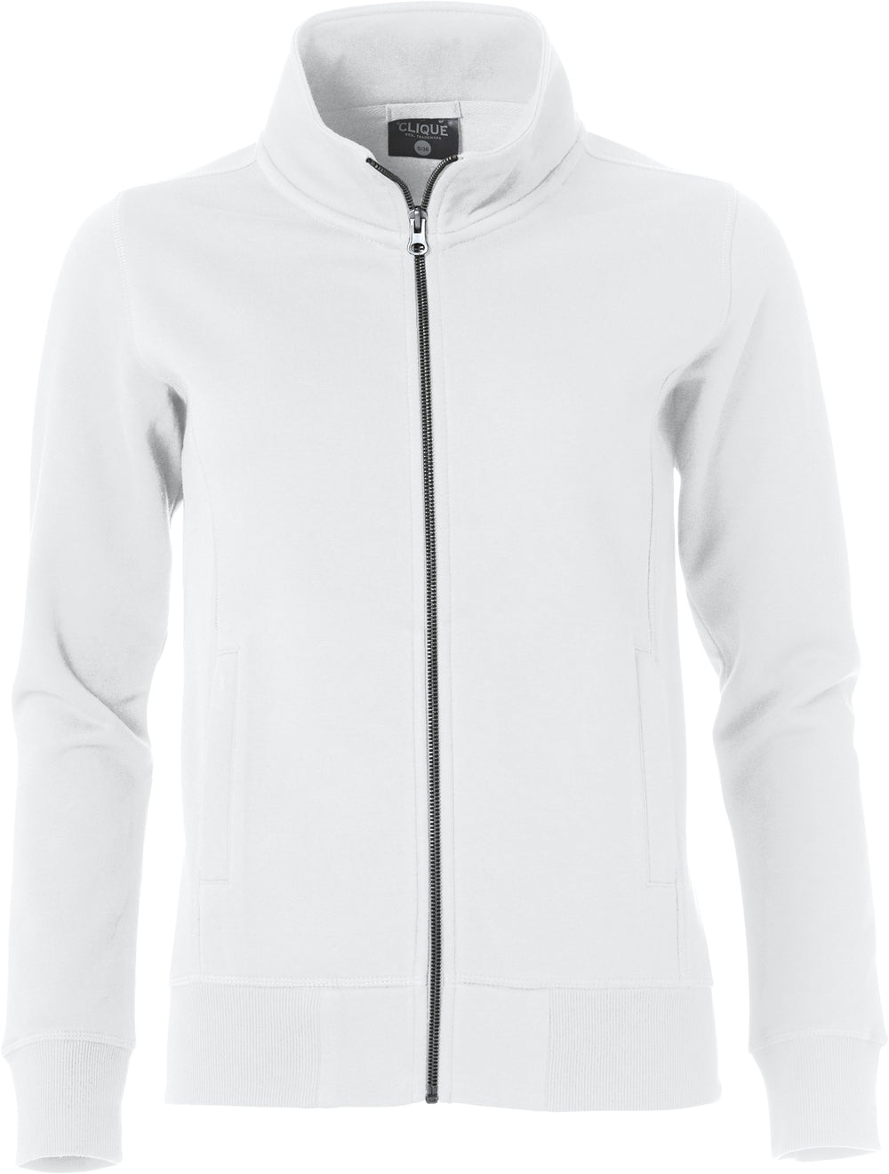 Collegejakke Clique Classic Cardigan Dame – uten trykk – Hvit