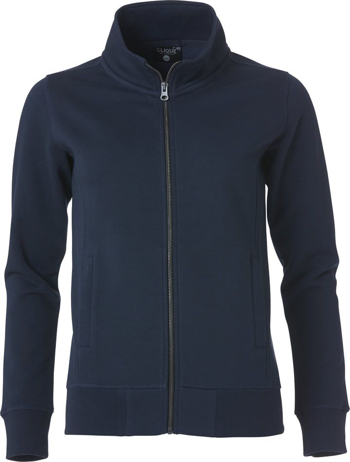 Collegejakke Clique Classic Cardigan Dame – uten trykk – Marineblå