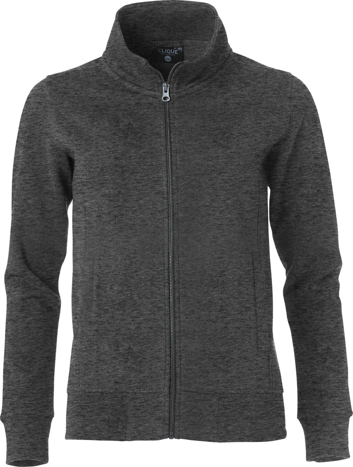 Collegejakke Clique Classic Cardigan Dame – uten trykk – Antrasittmelert