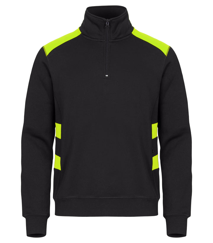 Collegegenser Clique Ambition Half Zip Herre – uten trykk – Synlighetsgul