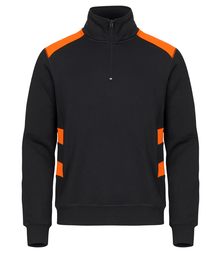 Collegegenser Clique Ambition Half Zip Herre – uten trykk – Synlighetsoransje