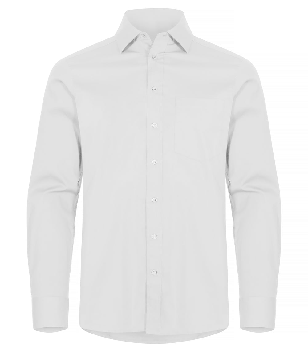 Skjorte Clique Stretch Shirt L/S Herre – uten trykk – Hvit
