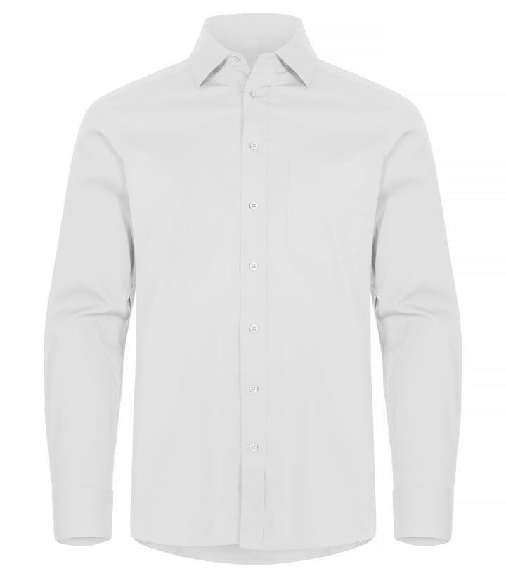 Skjorte Clique Stretch Shirt L/S Herre – uten trykk – Hvit