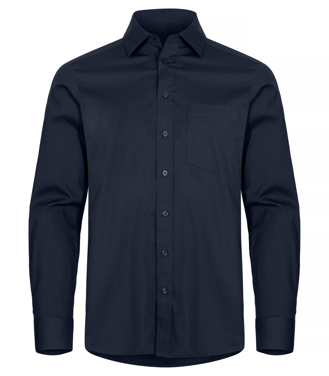 Skjorte Clique Stretch Shirt L/S Herre – uten trykk – Marineblå