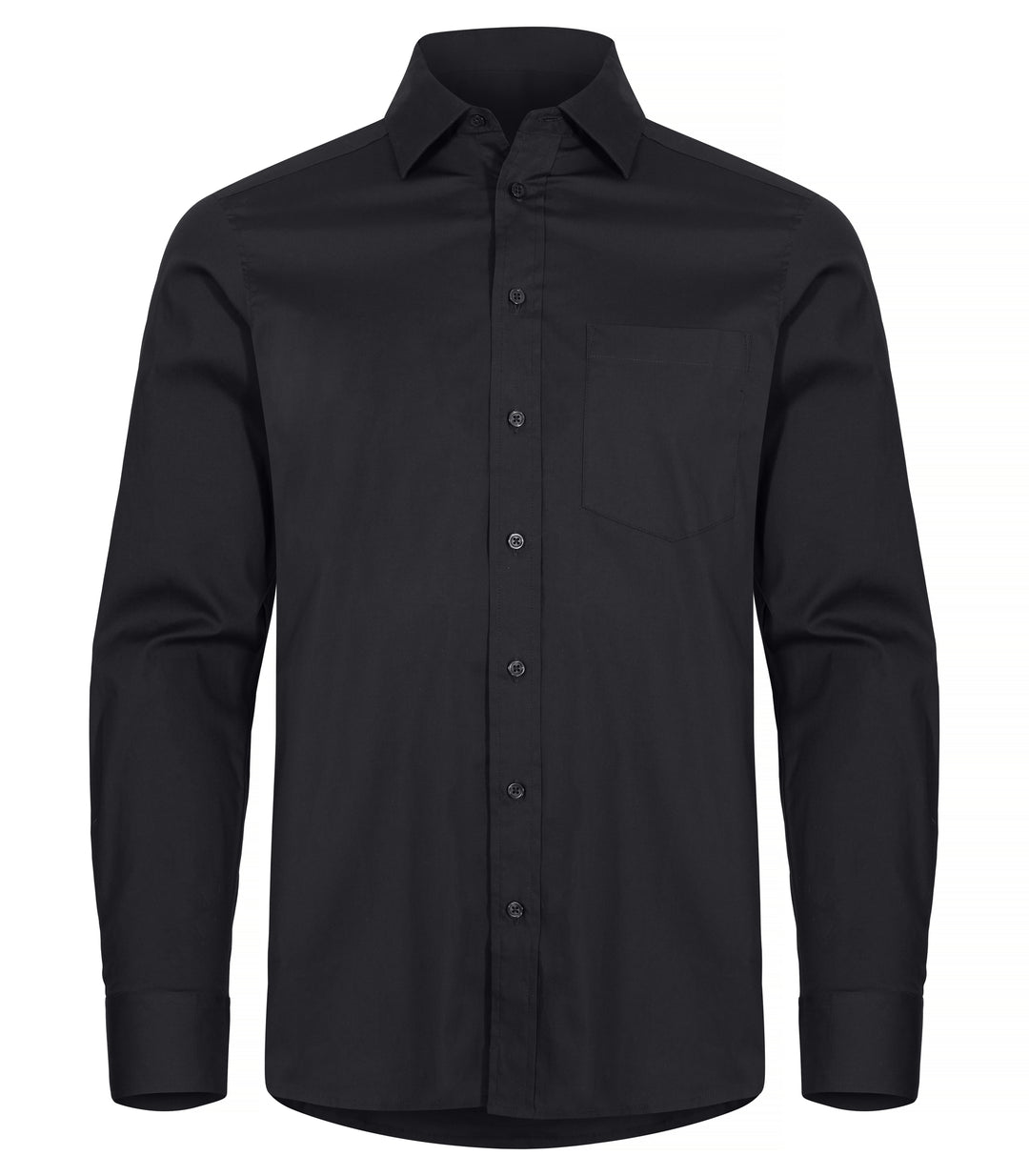 Skjorte Clique Stretch Shirt L/S Herre – uten trykk – Sort