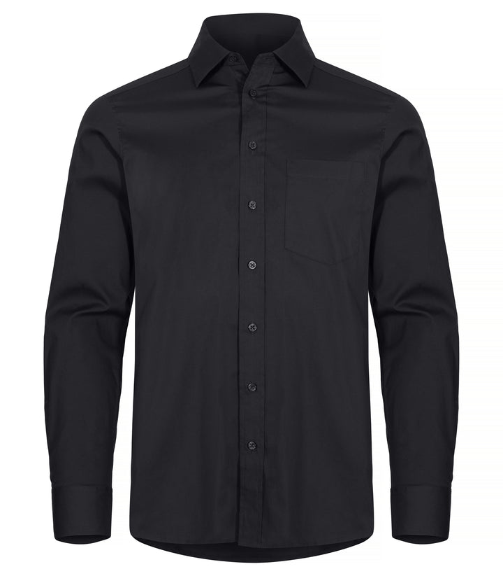 Skjorte Clique Stretch Shirt L/S Herre – uten trykk – Sort