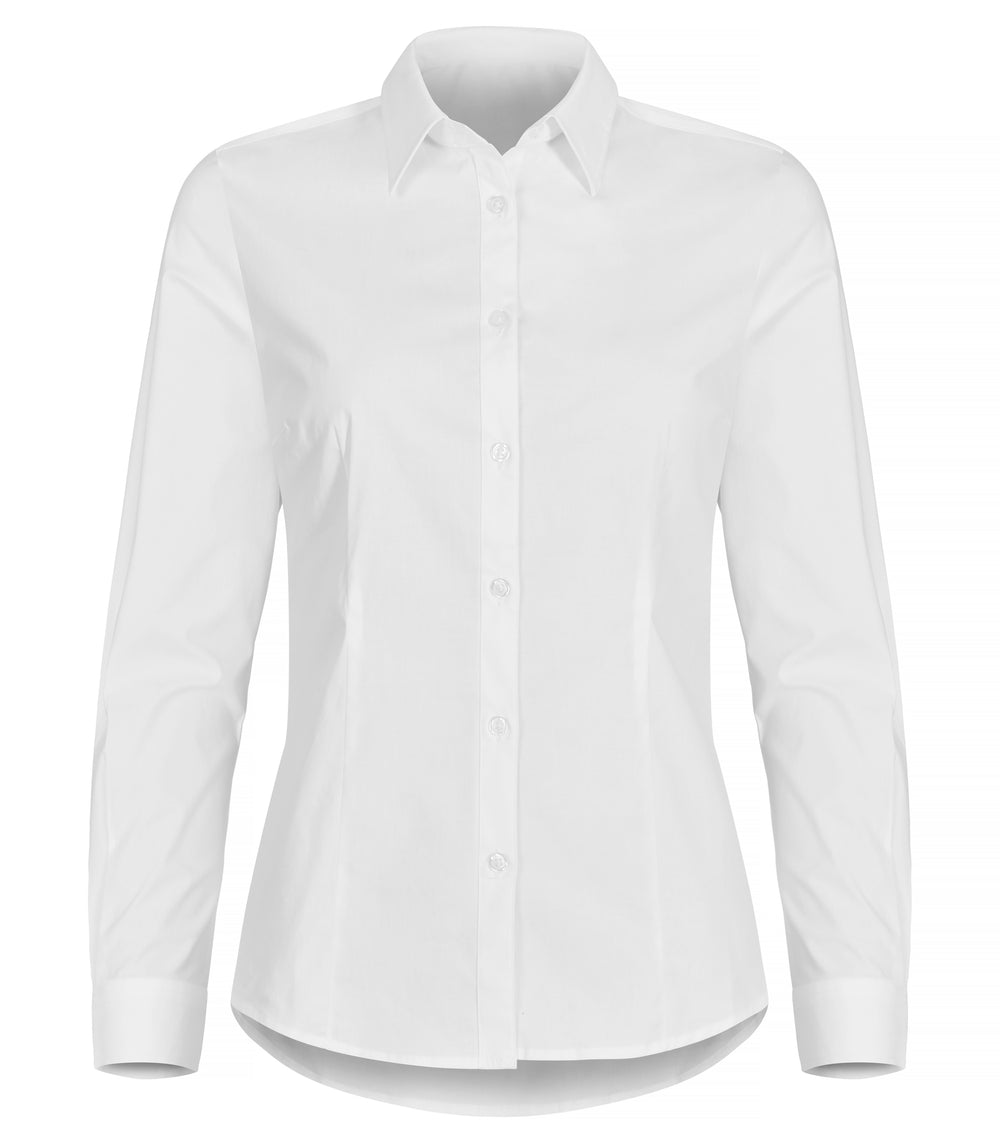 Skjorte Clique Stretch Shirt L/S Dame – uten trykk – Hvit