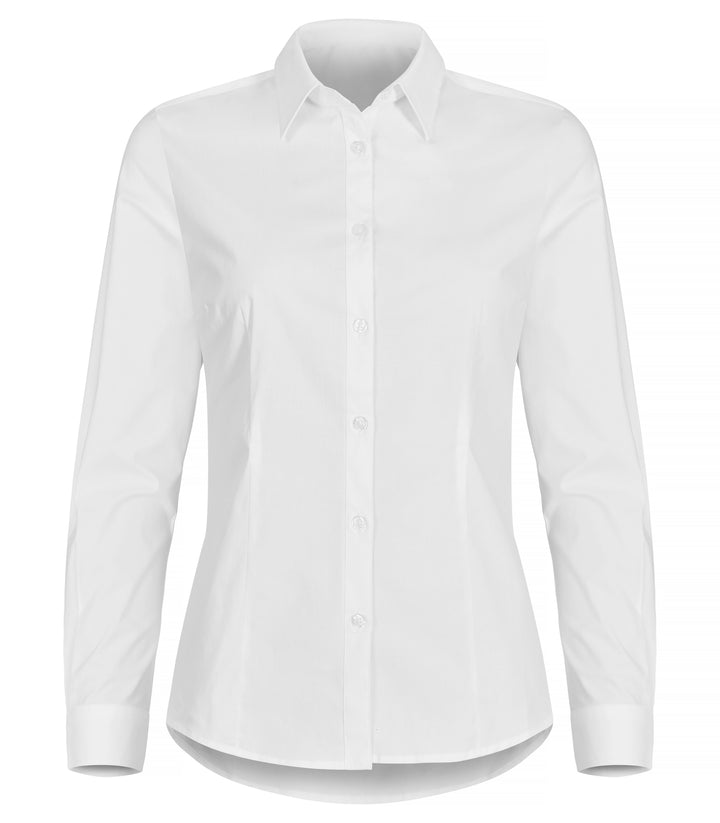 Skjorte Clique Stretch Shirt L/S Dame – uten trykk – Hvit