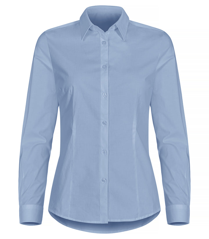 Skjorte Clique Stretch Shirt L/S Dame – uten trykk – Lys blå